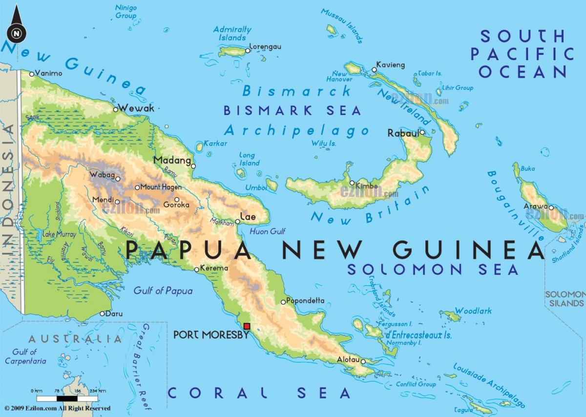 карта порт морсби Папуа Нова Гвинеја