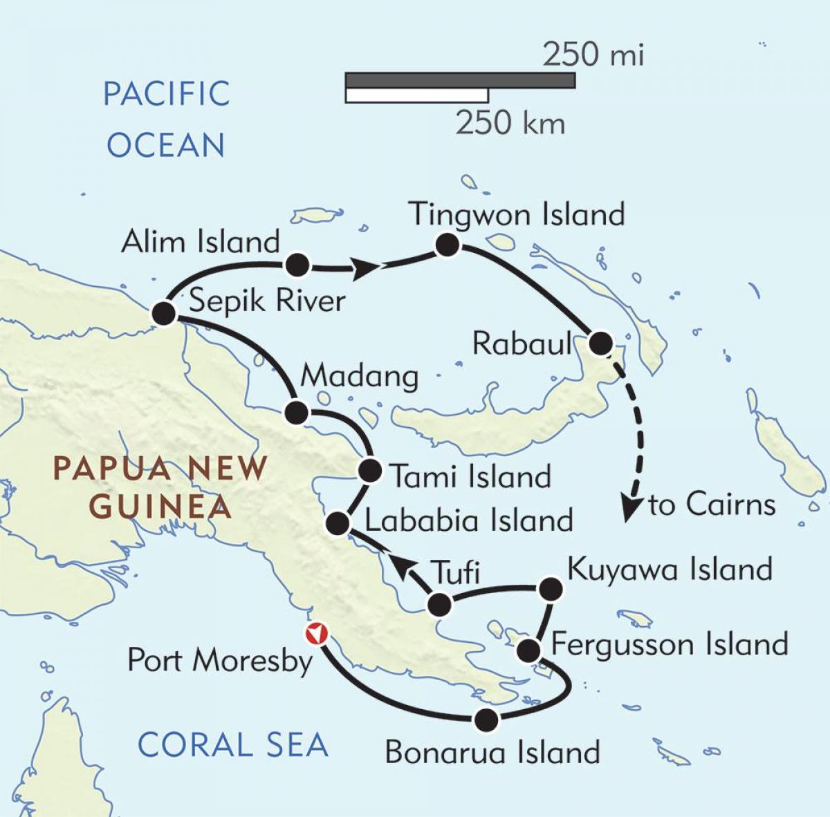 карта рабаул Папуа Нова Гвинеја