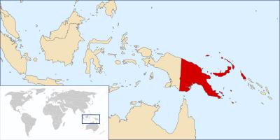 Папуа Нова Гвинеја локацију на мапи света