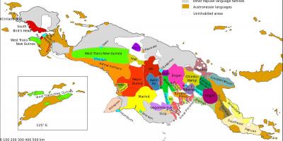 Карта Папуа Нова Гвинеја језик 