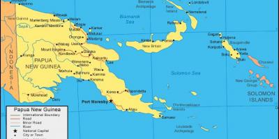 Карта Папуа-Новој Гвинеји и суседним земљама